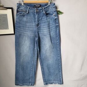 Judy Blue High Waist Wide Leg Crop Denim Jeans 9 or 29